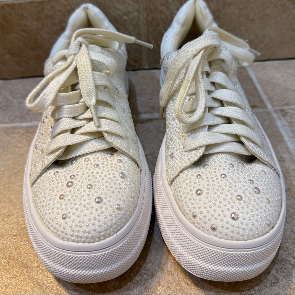 Platform bedazzled sneakers